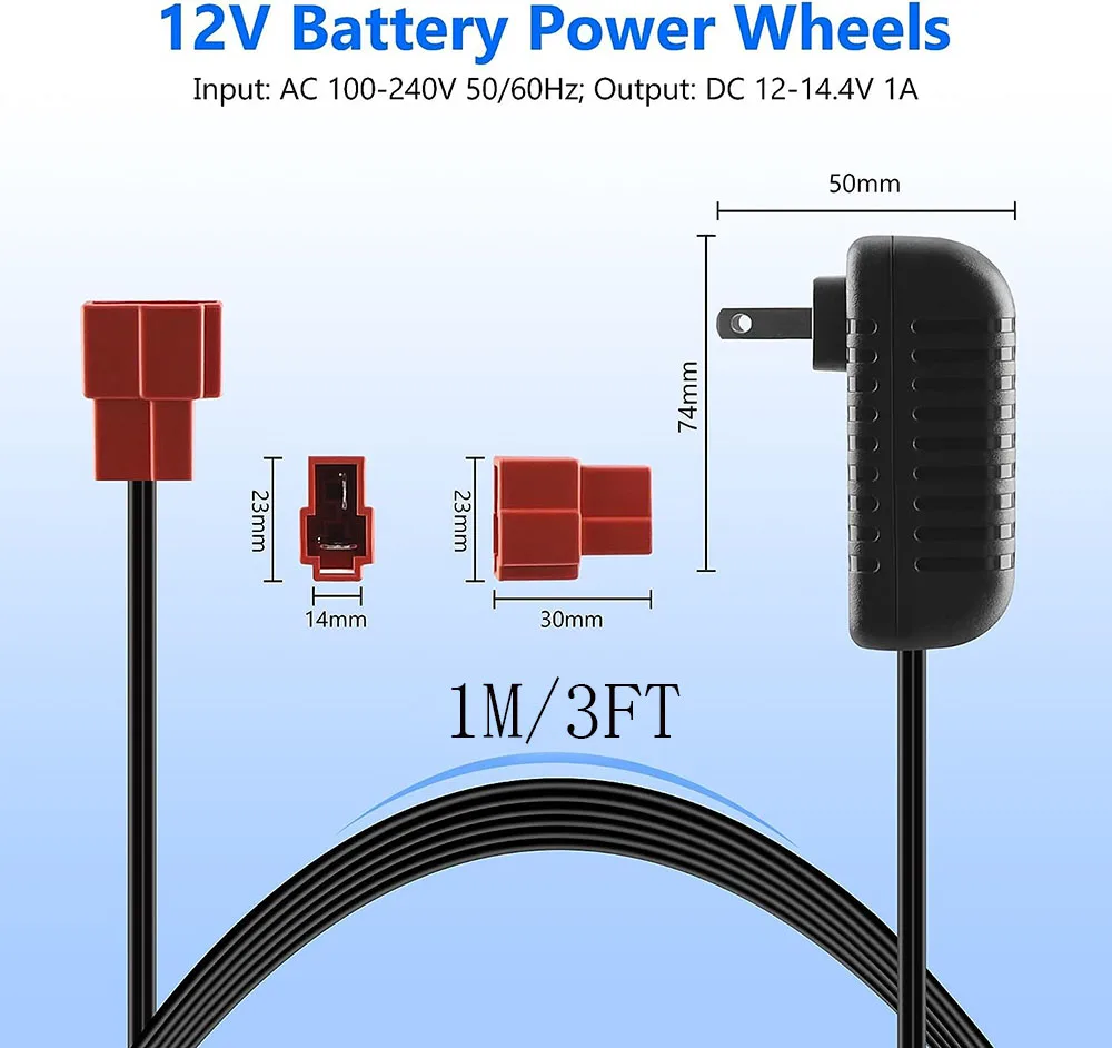 thumbnail image 2 of 12V Charger For Ride On Car - 1000mA Universal Power Adapter For Kids Electric Toys, Scooters, ATVs | UK Plug, Safe Charging 2 of 11