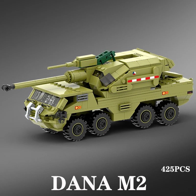 Military vehicle assembled building blocks Haima Si rocket gun