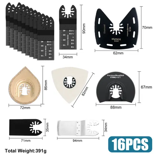 Japanese Tooth Carbide Oscillating Saw Blade Kit 10-39Pcs Arc Edge Oscillating Multitool Blades Precise Cut for Wood PVC Iron - Image 11