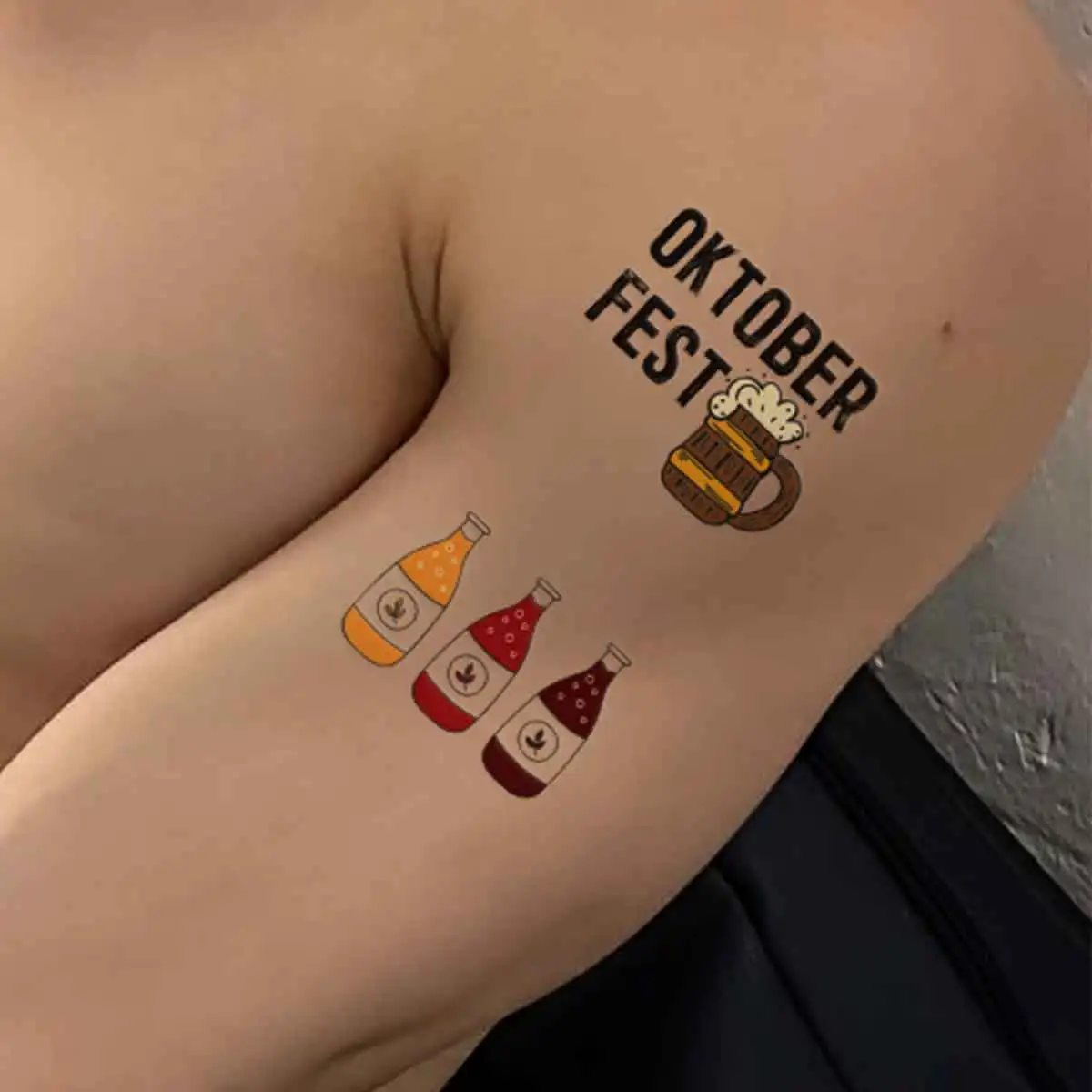 4pcs Oktoberfest Party Waterproof Temporary Tattoo Stickers Finger Wrist Tattoo Body Art German Bavarian Beer Party Decoration