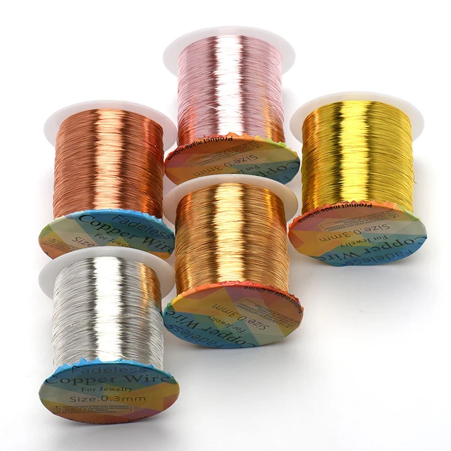 0.2-1mm Copper Wire Metal Thread DIY Jewelry Wire Gold/Silver/Rose Gold  Crafts Wire For