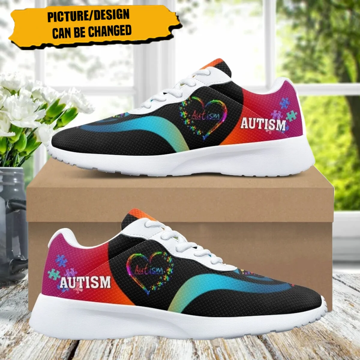 

Color Jigsaw Autism Pattern Women Training Jogging Shoes Cozy Sneaker Durable Gym Teen Sneakers Print On Demand tenis masculino