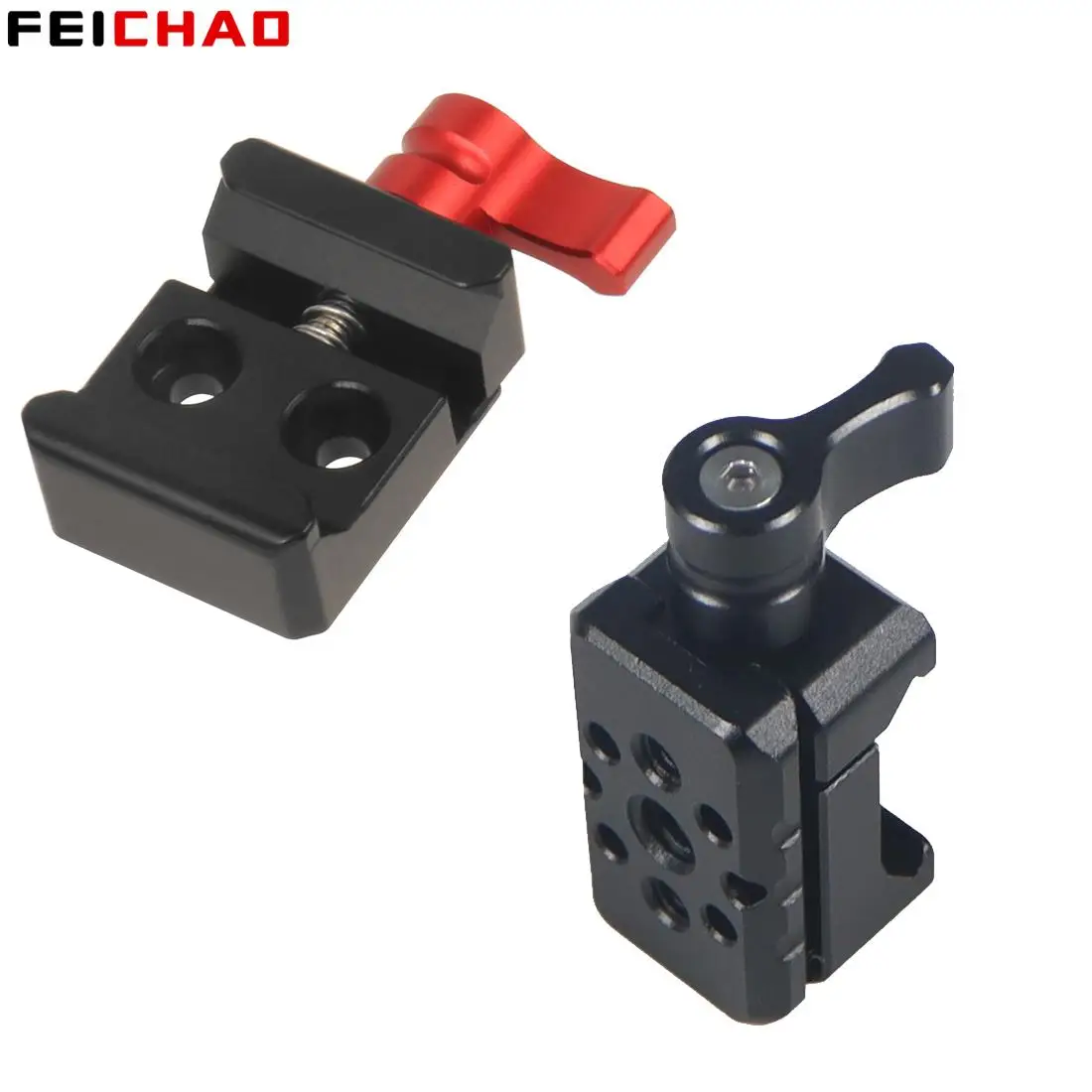 Quick Release NATO Rail Clamp Standard 1/4" 3/8" Mounting Holes Cold Shoe Monitor Support Magic Arm Stabilizer Rig Extension camera magic arm rail rod clamp