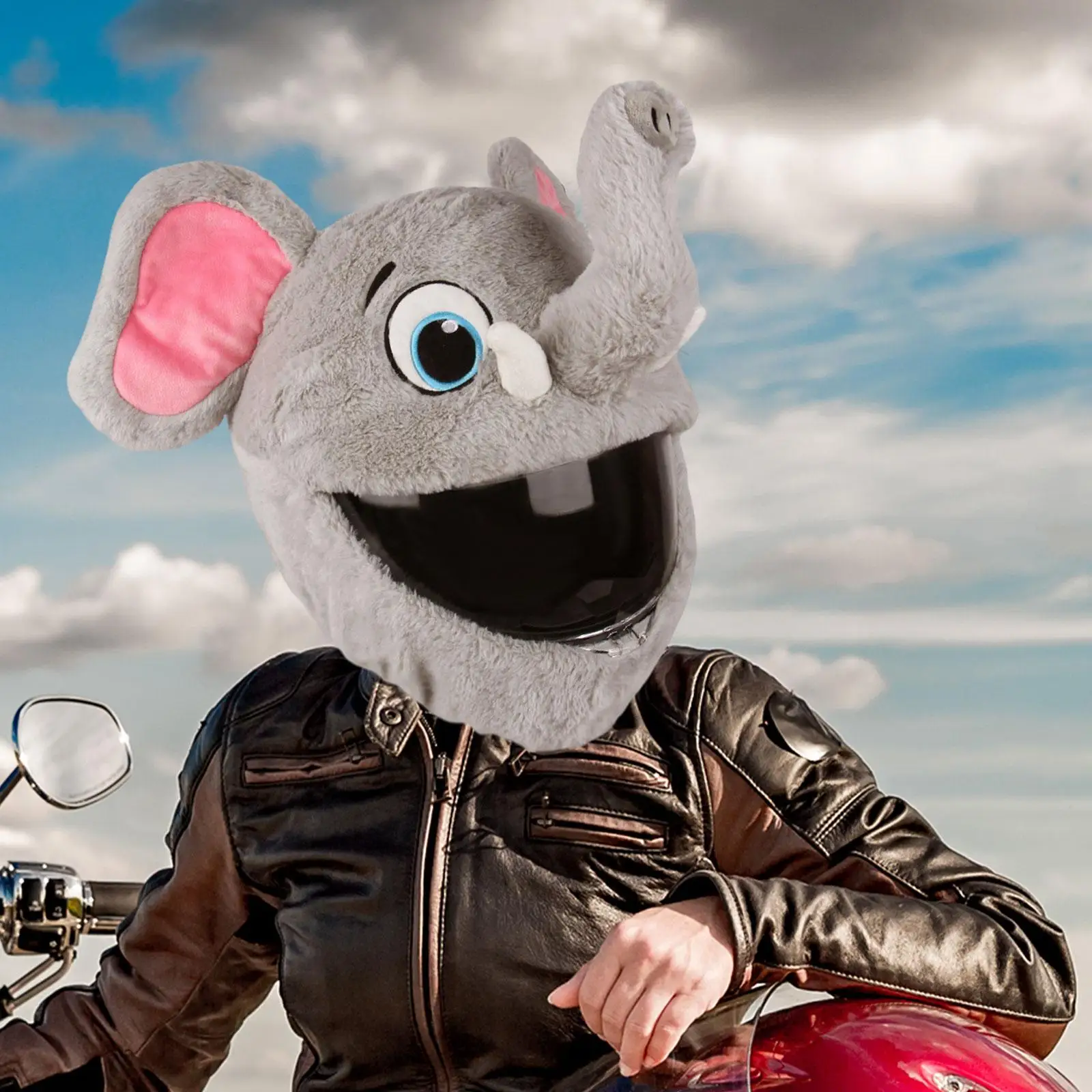

Motorcycle Helmet Cover Elephant for Full Face Helmets Gifts Eye Catching Style