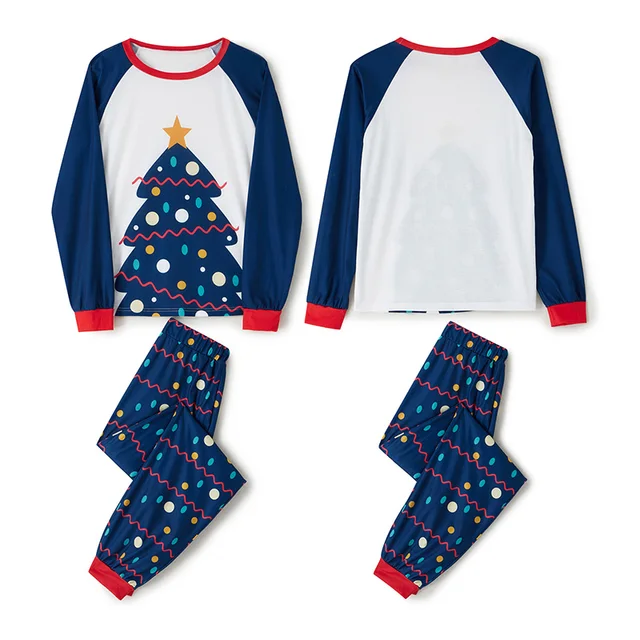 Xmas Festive Family Pajamas Set with Reindeer Print Cozy Matching Crew Neck Sleepwear for Christmas Celebrations 4