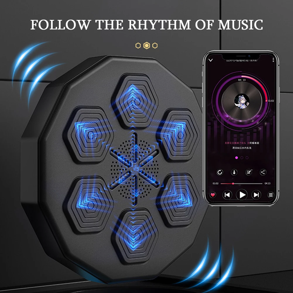 Intelligent Music Boxing Trainer Electronic Boxing Training Target Wall Hanging Sandbag Bluetooth-Compatible for Kids Adult