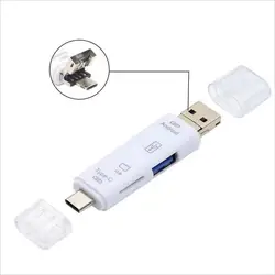 Enhanced Multifunctional Memory Card Reader with USB and Type C Connectivity (2pcs  White)