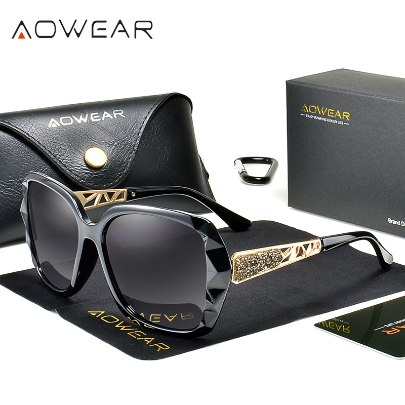 AOWEARVintagePinkMirrorSunglassesWomenPolarizedSquareGradientSunGlassesforLadies