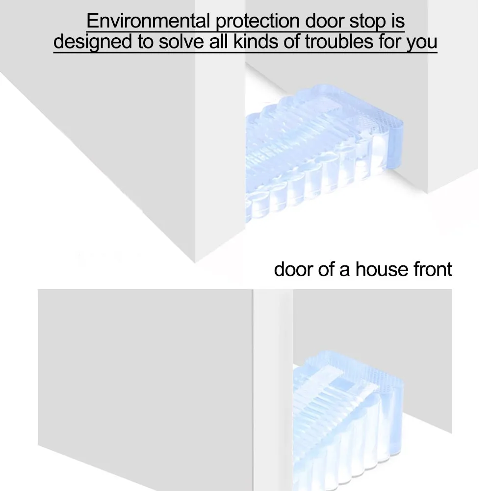 1pc Rubber Door Stopper Home Anti-collision Safety Door Stopper Silicone Anti Slip Blocker Female Living Alone