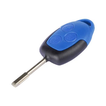 Chiave a distanza per auto con Chip per Ford - XNRKEY 3 pulsanti chiave a distanza per auto 4 d63 Chip 433Mhz con lama blu