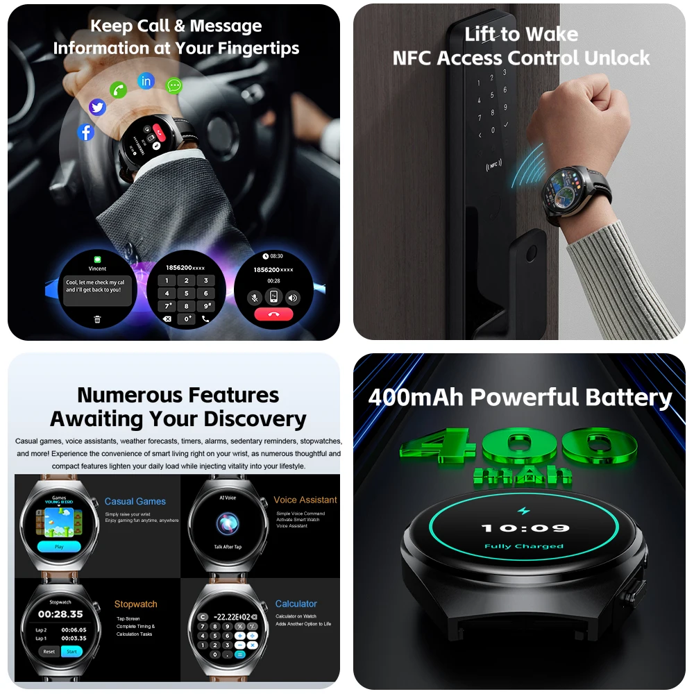 2024 New For HUAWEI Xiaomi Smart Watch With Earbuds TWS