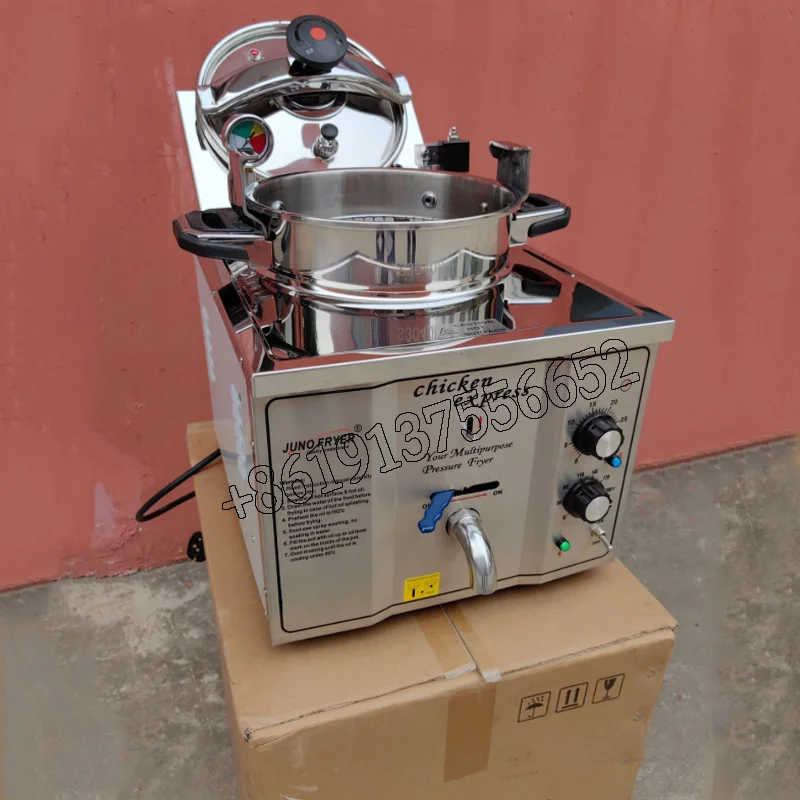 Pressure Fryer High Voltage American 110v Commercial Stainless Steel Electric Heating Tabletop Fried Chicken Stove Pot 5