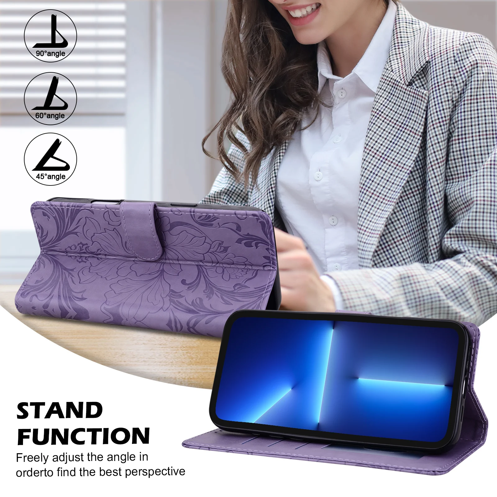 Magnetic Flip Leather Wallet Phone Case with Card Holder