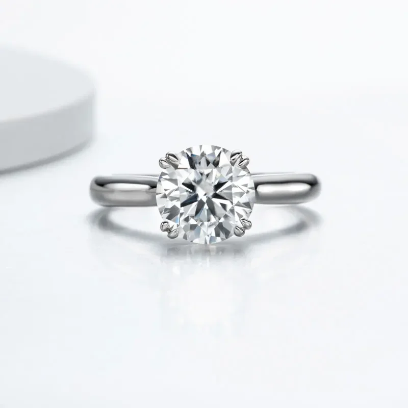 Moissanite Engagement Rings For Women Solid 925 Sterling Silver Round Cut Soitaire Wedding Ring VVS D Color GRA Certifiacte
