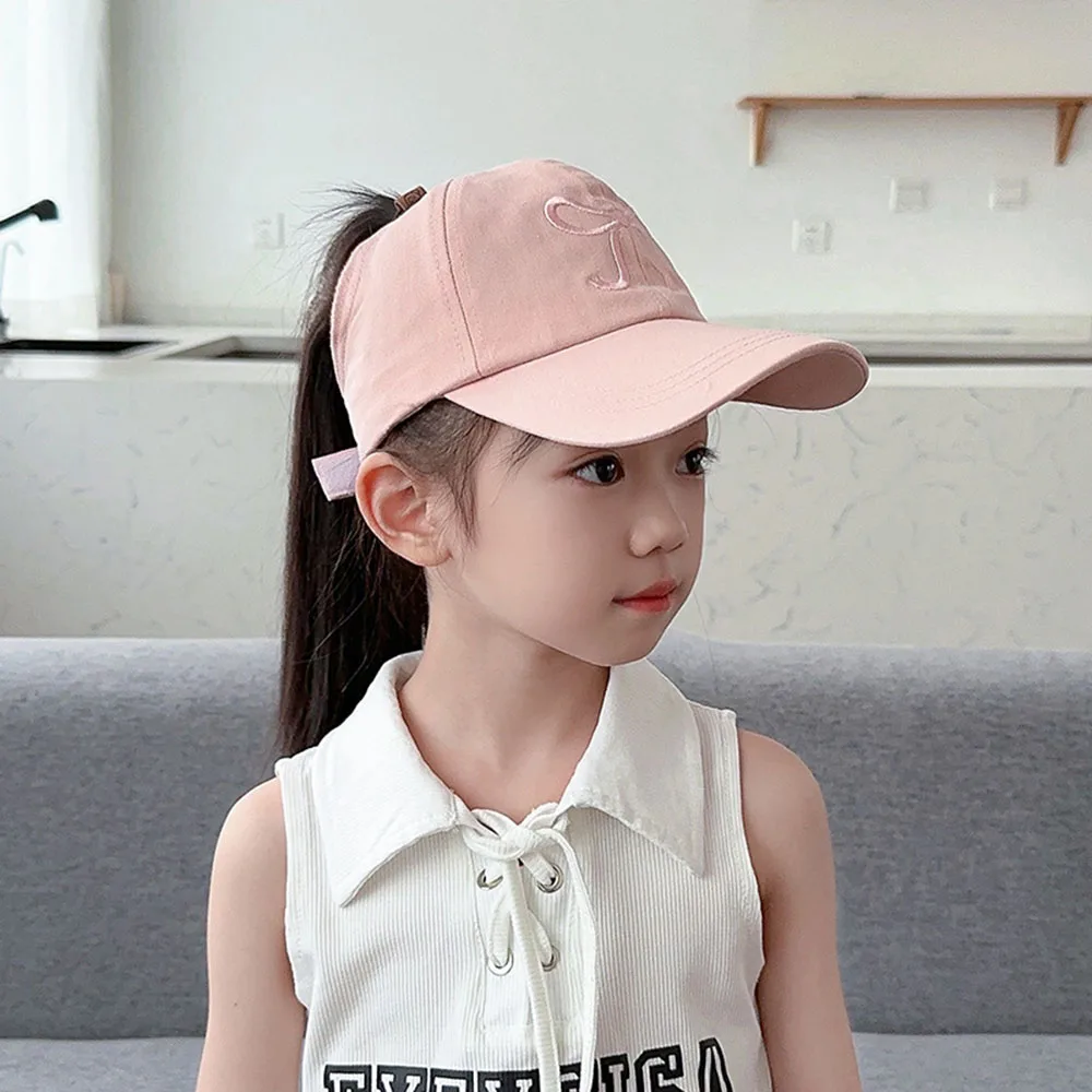 High Ponytail Children Summer Caps Girls Baseball Cap