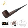 Old Fox Black Sandalwood Tobacco Pipe Set Accessories 9MM Filter Solid Wood Dry Ebony Smoking Pipe Gold Ring With 10 Tools Kits