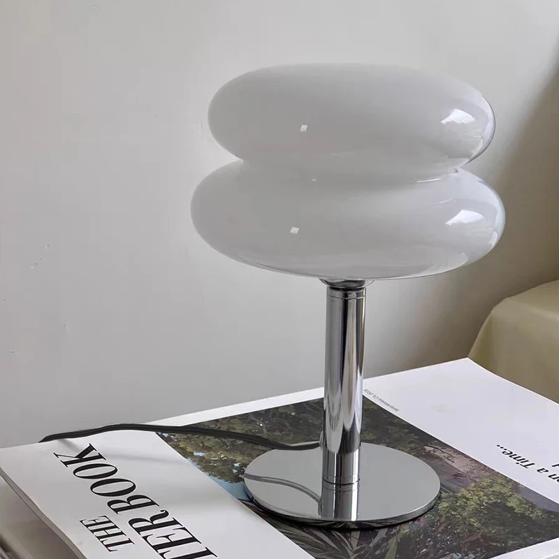 

Macaron Glass Table Lamp Home Living Room Atmosphere Lamps Eye Protection Night Light Girl Bedroom Bedside Decor desk lamp