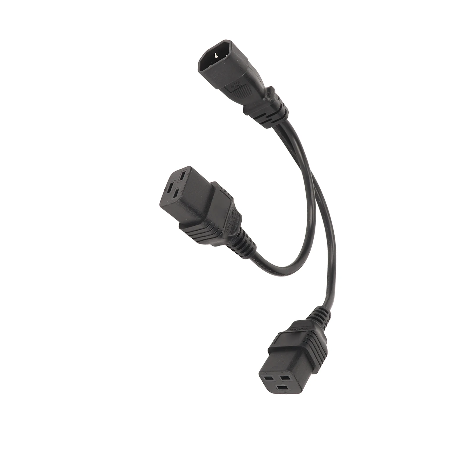 IEC320 C14 Power Cord IEC320 C14 to Dual IEC320 C19 Power Cord IEC320 C14 to Dual C19 Y Splitter Power Cable 10A 250V 12.6in
