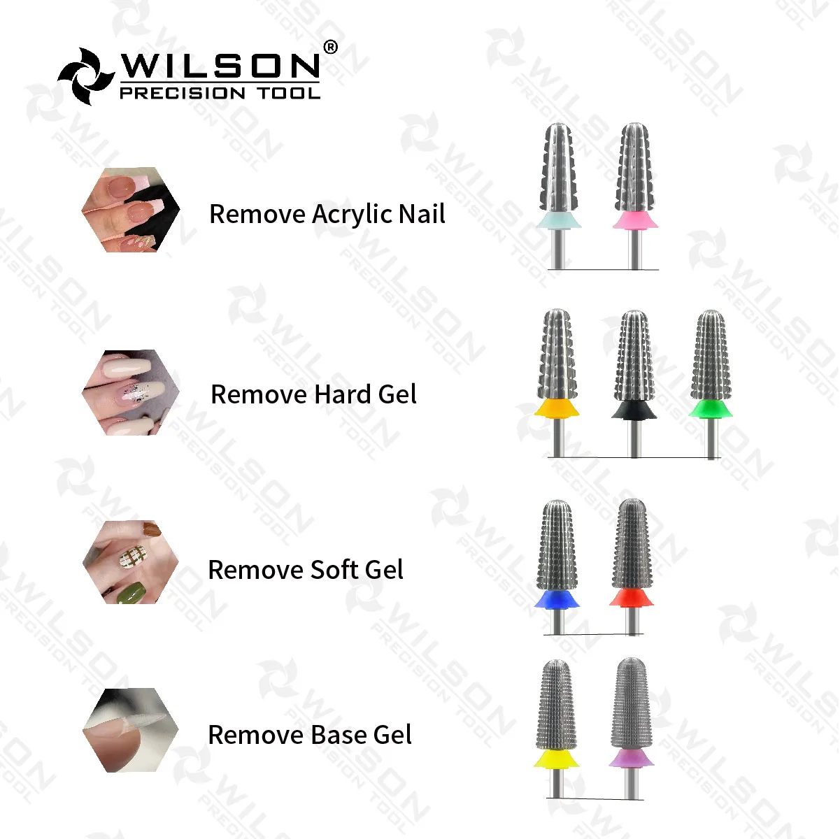 WILSON Volcano Bits(2 Way)-Tools Nails Cutters for manicure Drill Bits nails accessories remove hard gel 4