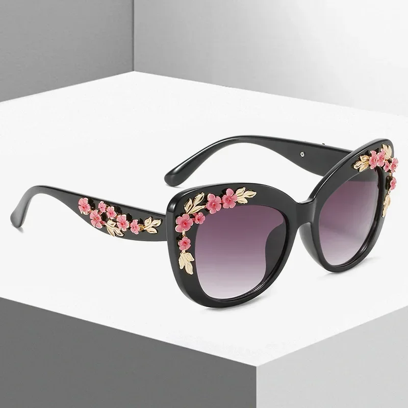 Female Flower Decoration Frame Eyewear Baroque Vintage Cat  display picture 2