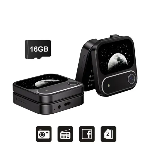 SERVO i17 Air mini Fold Mobile Phone Speed Dial 1.77" Display Magic Voice 2G GSM Dual SIM Card Blacklist FM Radio Flip Cellphone - Image 8