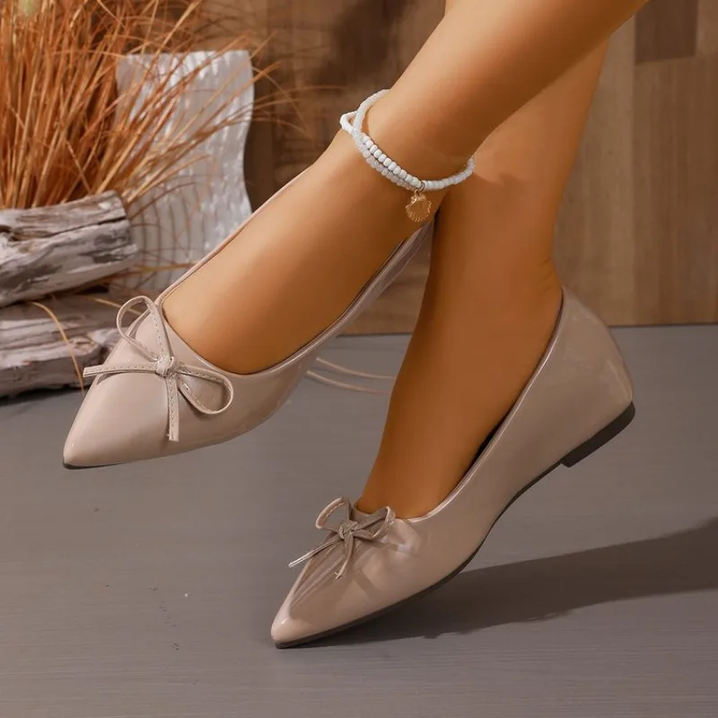 Ballerine donna a punta con fiocco scarpe basse casual comode_voghion.com