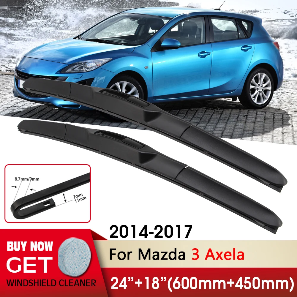 

Автомобильные стеклоочистители RHD & LHD передние стеклоочистители 24 "+ 18" для Mazda 3 Axela 2014-2017 Fit U Крюк рычаг лобовое стекло переднее окно