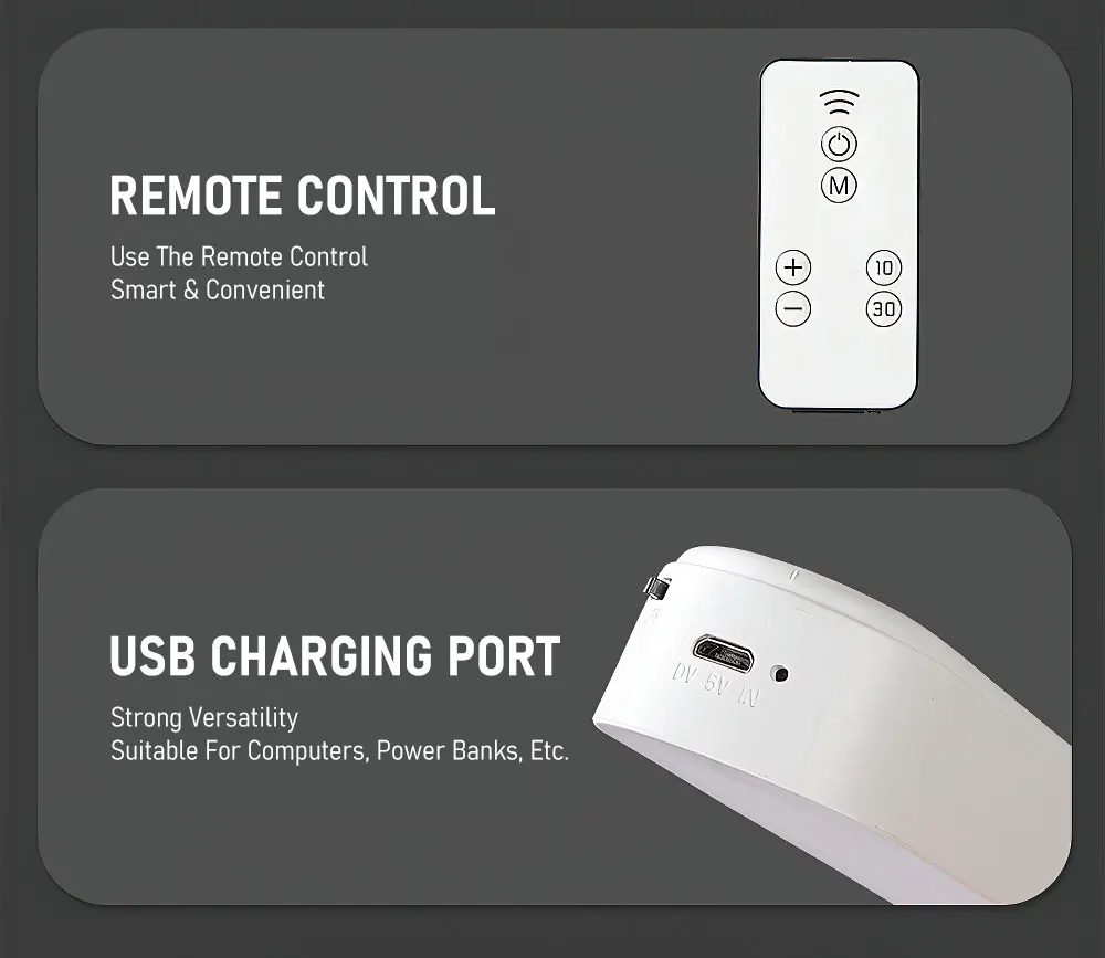 LED Motion Sensor Night Light with Remote Control Table Lamp USB Charging Eye-Care Adjustable Brightness Desk Light Night Lights