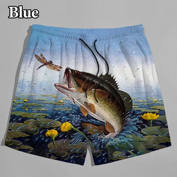 Men\'s Fashion Casual 3D Printed Fish Shorts Hobby Carp Shorts Fishing Shorts