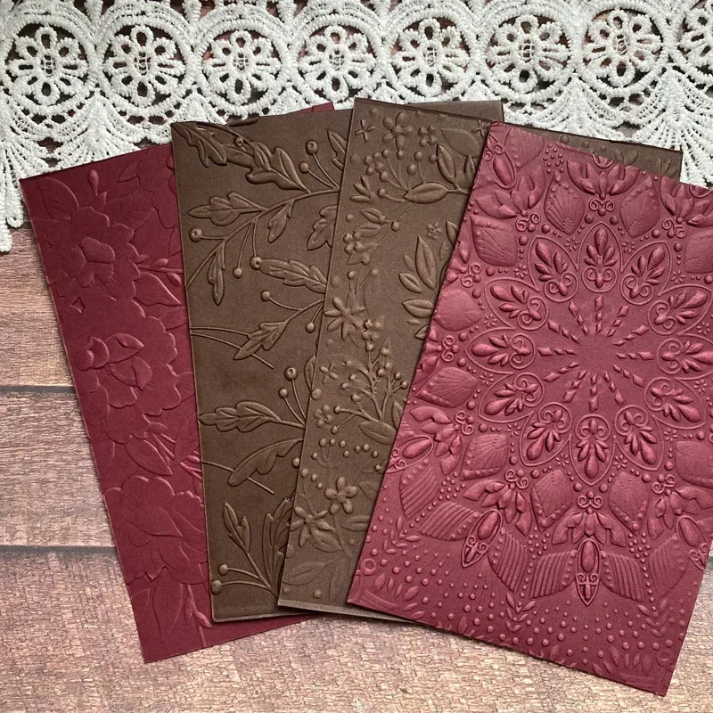 3d Embossing Folder plastic embossing folder embossing folder Flower/Snowflake/Tree Pattern Scrapbooking Supplies Craft Materials DIY Art Deco Background Photo Album