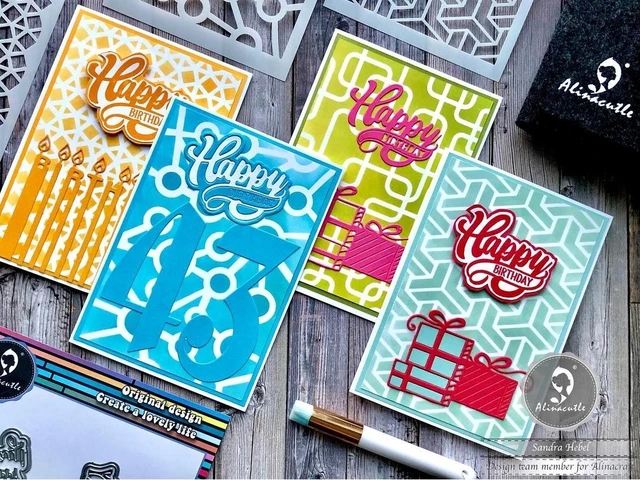 1pc 2-Layered Happy Birthday Metal Die Cuts For Card Making, DIY