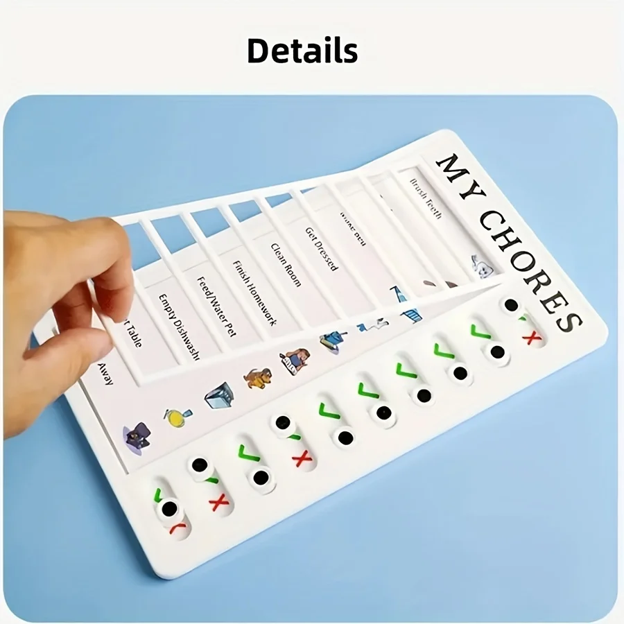 Reusable Memo Pad Chores Checklist Daily Planner Memo Chore Chart Detachable Board for Kid Self-discipline Routine Planning Card 2
