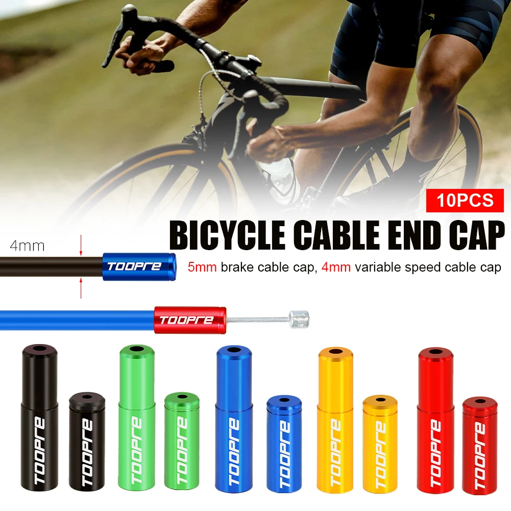 

10pcs Bicycle Cable End Cap Aluminum Alloy MTB Road Bike Brake Shifter Cable Housing End Cap 4mm/5mm Wire End Cap Accessories