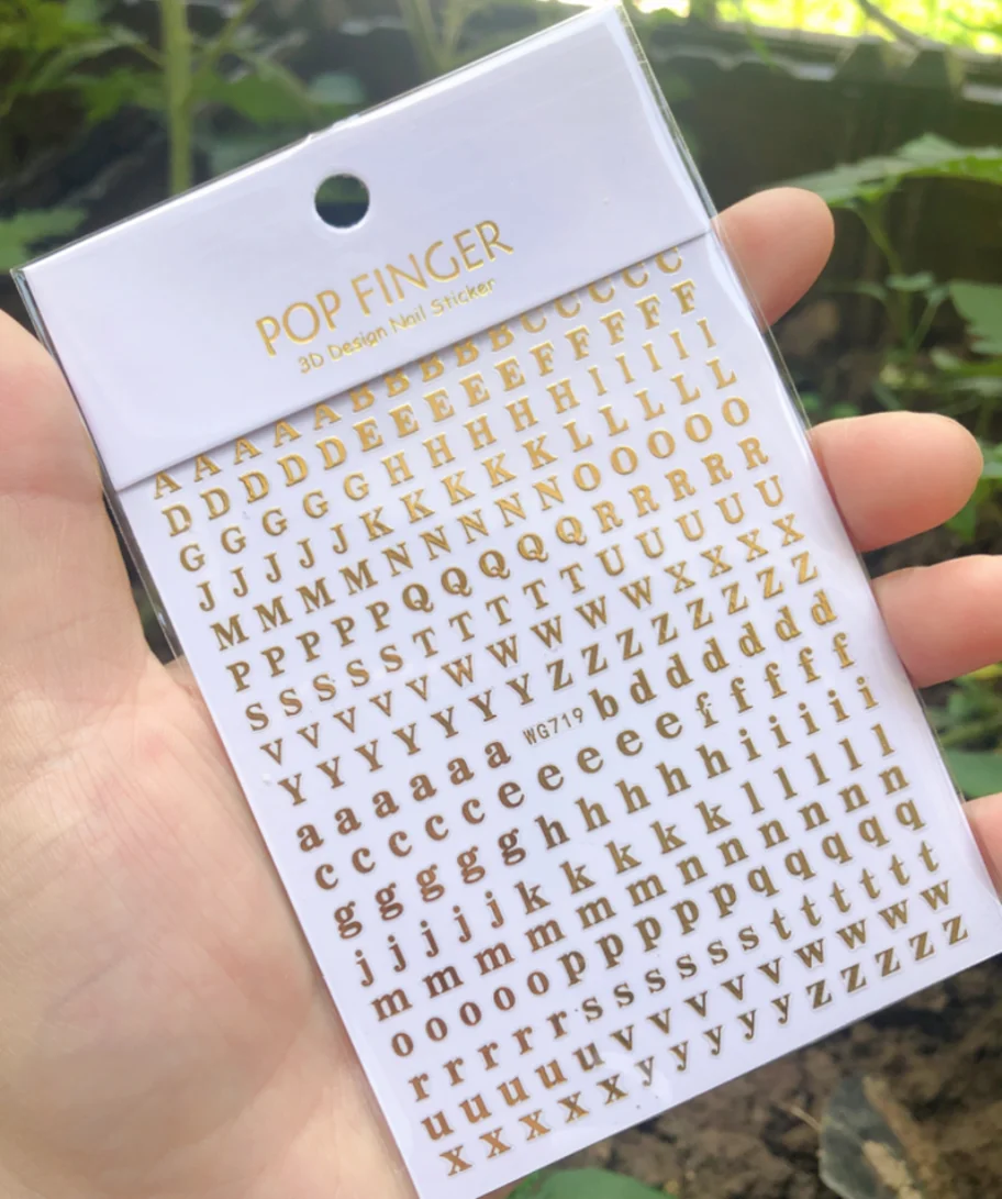 Nail Stickers Roman 26 Alphabet Letter Number Uppercase