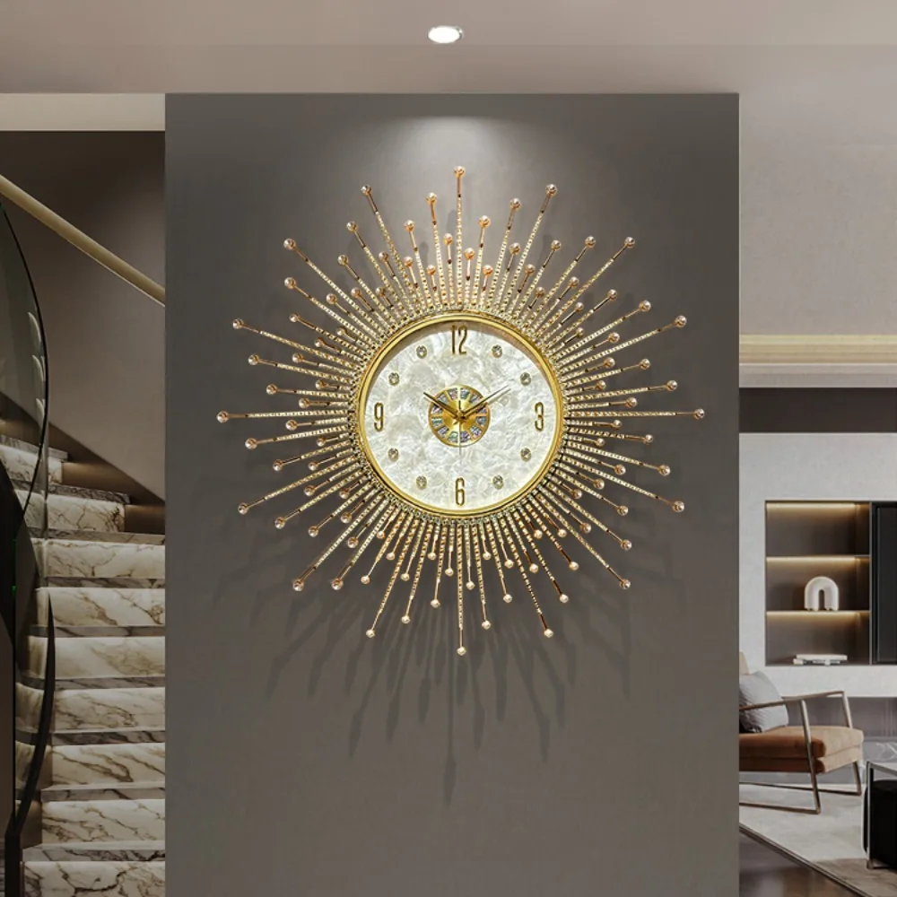 Glass Gold Wall Clock Nordic Design Luxury Bedroom Wall Clock Unique Quiet Reloj De Pared Para Sala Furniture Decoration