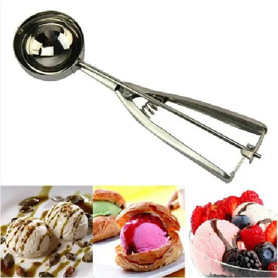 Description Picture 3 of itemIce Cream Scoop 4,5,6cm Stainless Steel With Trigger Cookie Scoop Spoon Frozen Cooking Tools Ice Cream Decorating Tool
