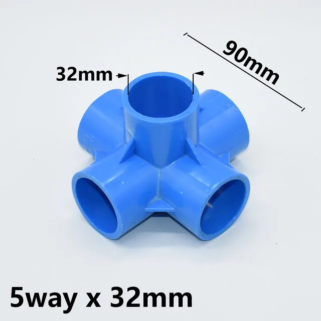 Belső Átmérő 20/25/32/50 Mm Pvc Csatlakozó 3/4/5-Utas Háromdimenziós Vízellátó Csőszerelvények Egyenlő Műanyag Csatlakozók - Image 6