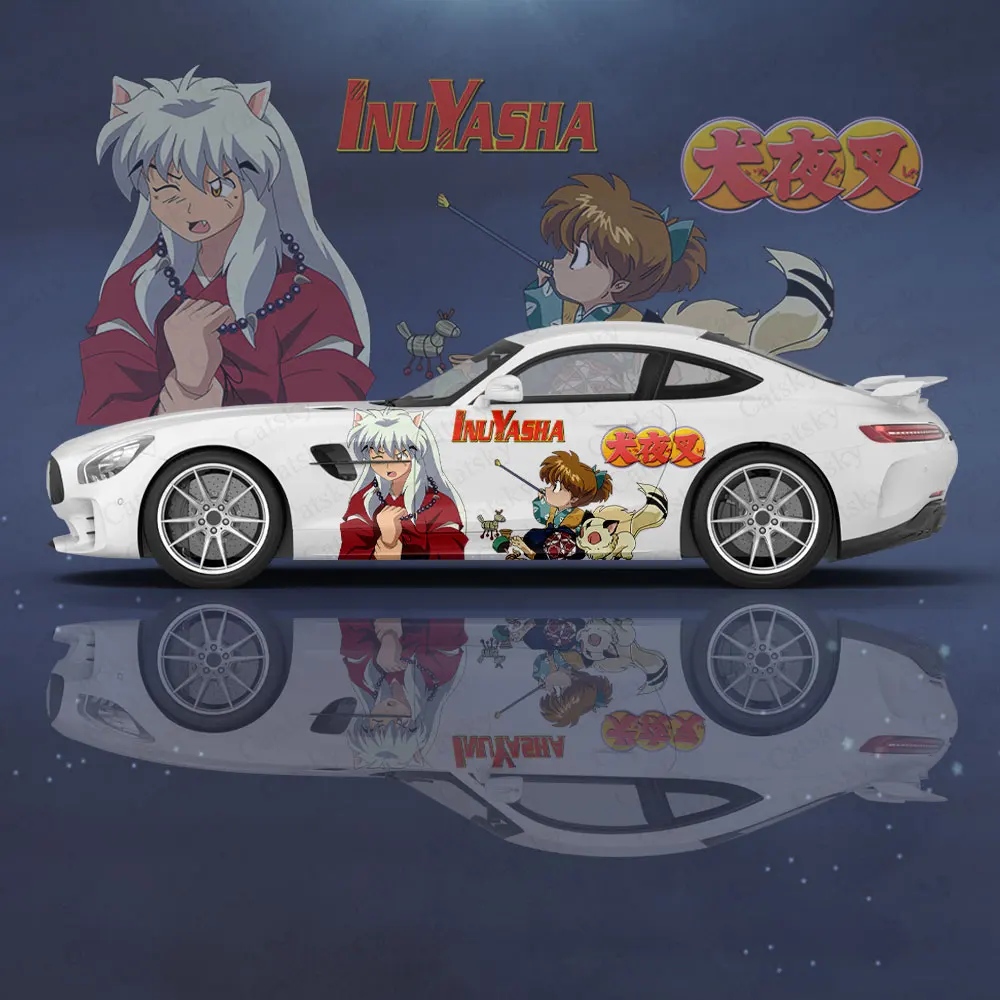 

Японские Аниме наклейки для кузова автомобиля Inuyasha, 2 шт., универсальные Большие автомобильные наклейки, автомобильные боковые наклейки, универсальные автомобильные наклейки