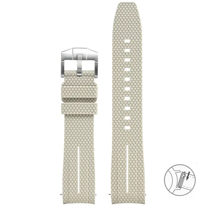 Curved End Silicone Quick Release Watch Band - 20mm Rubber Strap