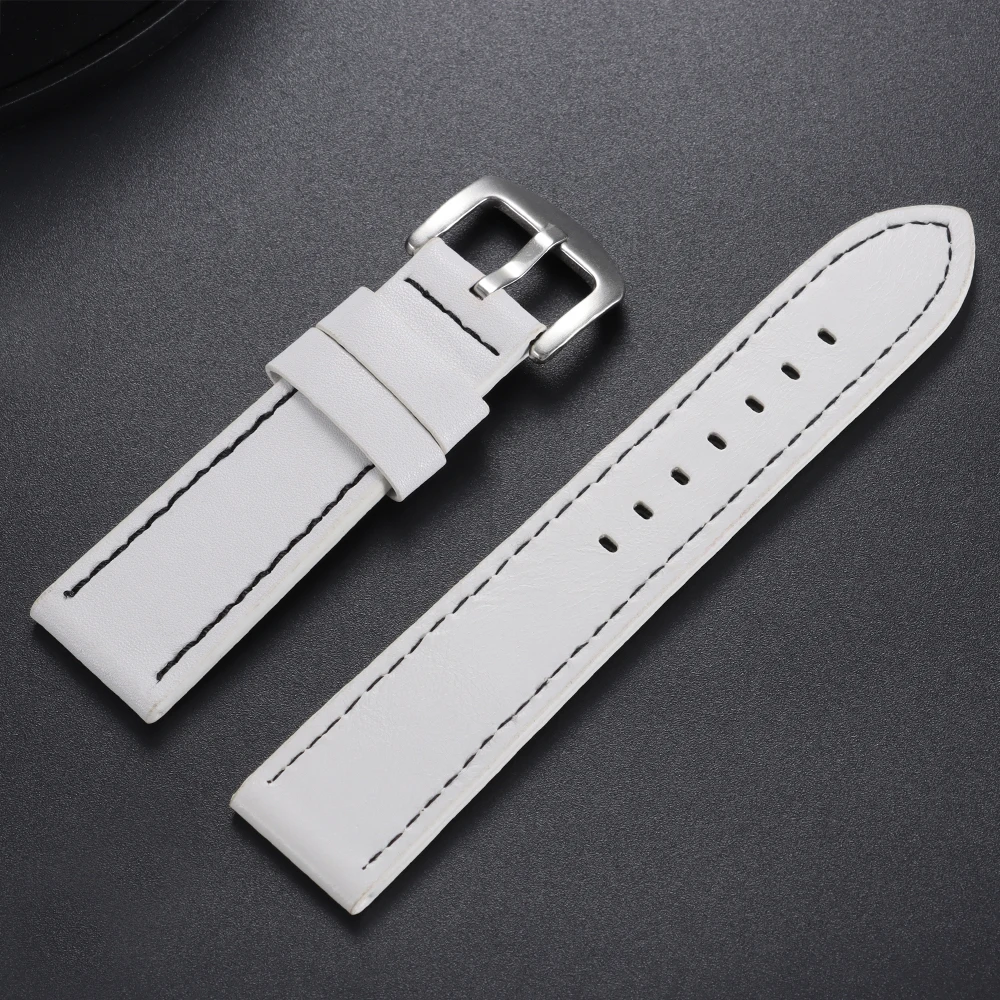 Vintage Leather Sport Watch Strap with Steel Pin Buckle - Brown/Black, Various Sizes