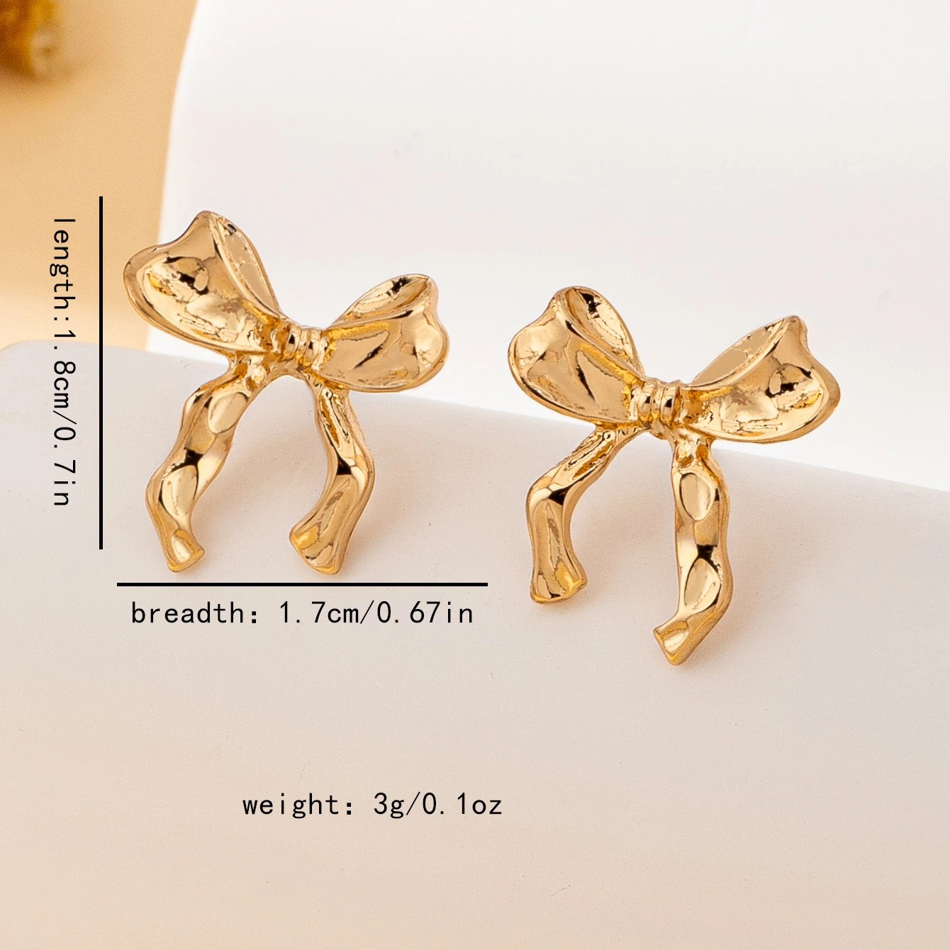 Women's Simple Bowknot Stud Earrings - Lifestyle Shot