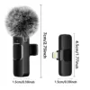 NEW Wireless Lavalier Microphone Audio Video Recording Mini Mic For iPhone Android Laptop Live Gaming Mobile Phone Microphone 2