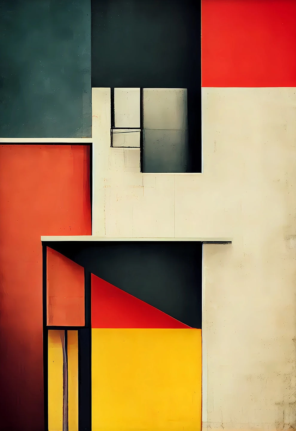 Minimalist Bauhaus Architecture Abstract Canvas Art