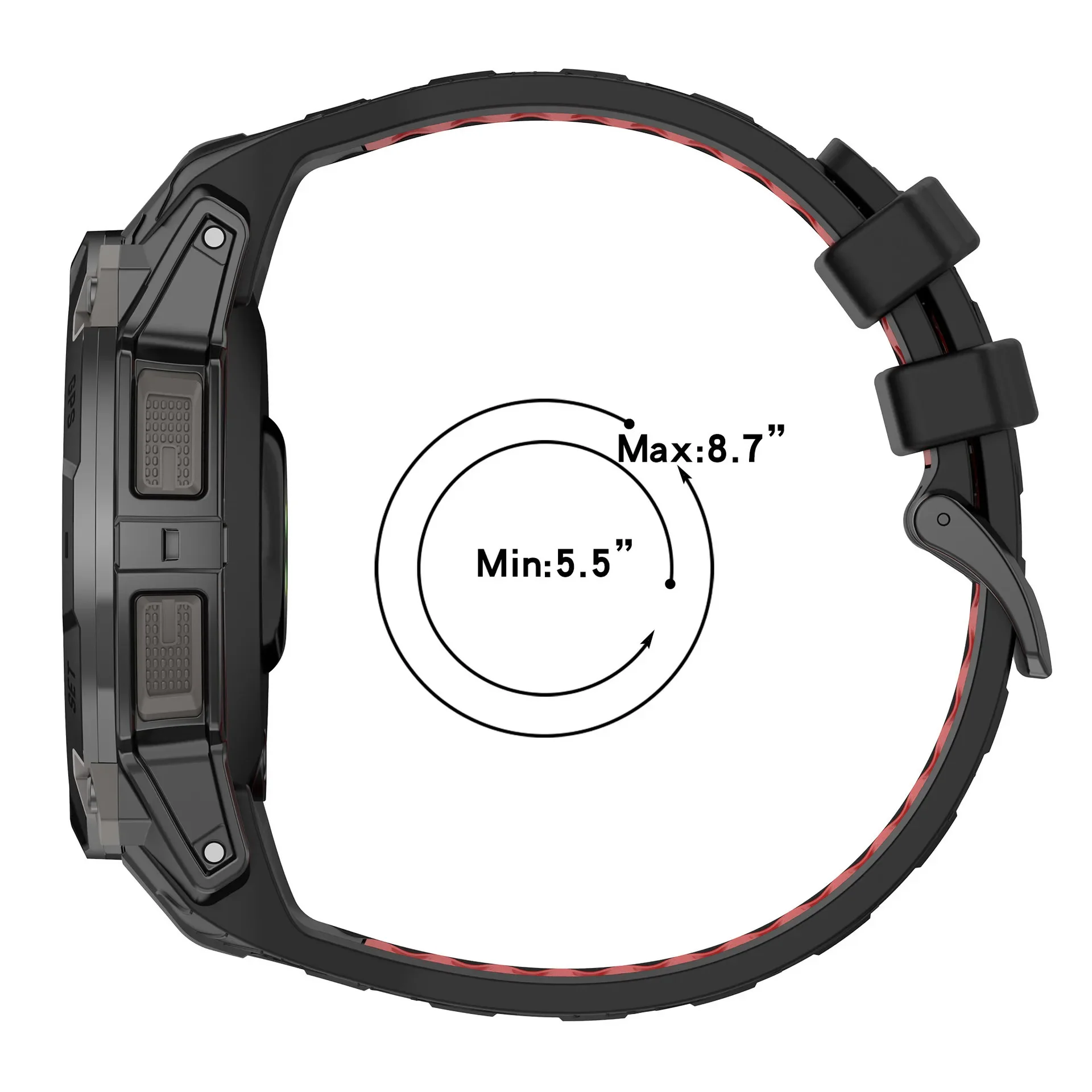 Silicone Two-Tone Soft Breathable Lightweight Watch Strap