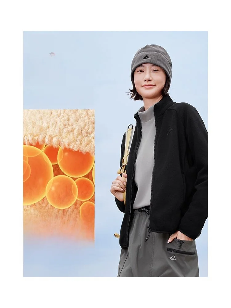 피크 피케 플리스 안감 스탠드 칼라 니트 자켓 남녀공용 스포츠웨어 봄 아웃도어..