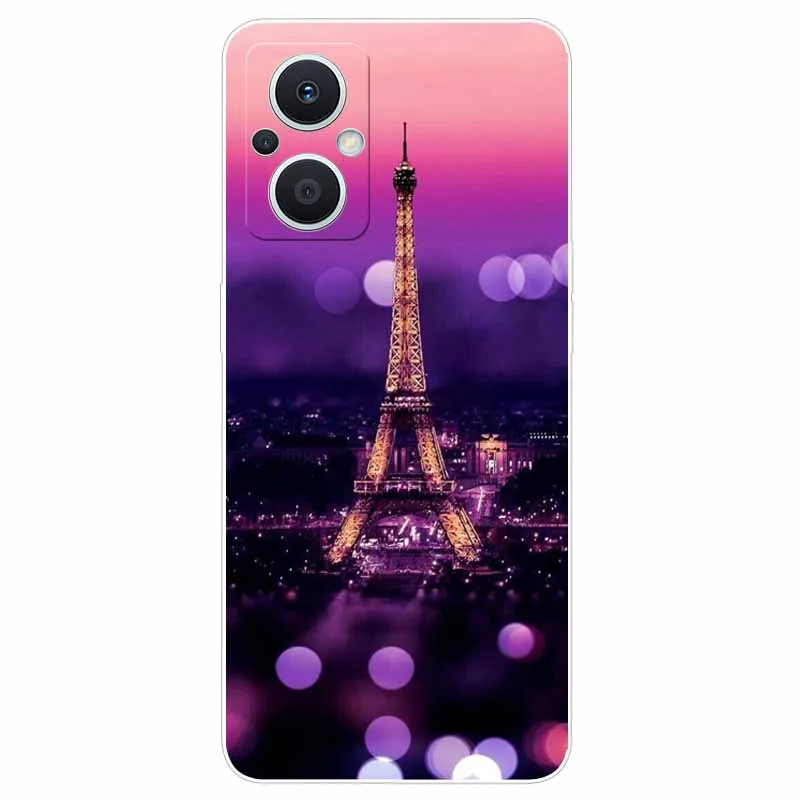 Clear Silicone Soft Case with Landscape Cat Print Design, Slim Protective Cover