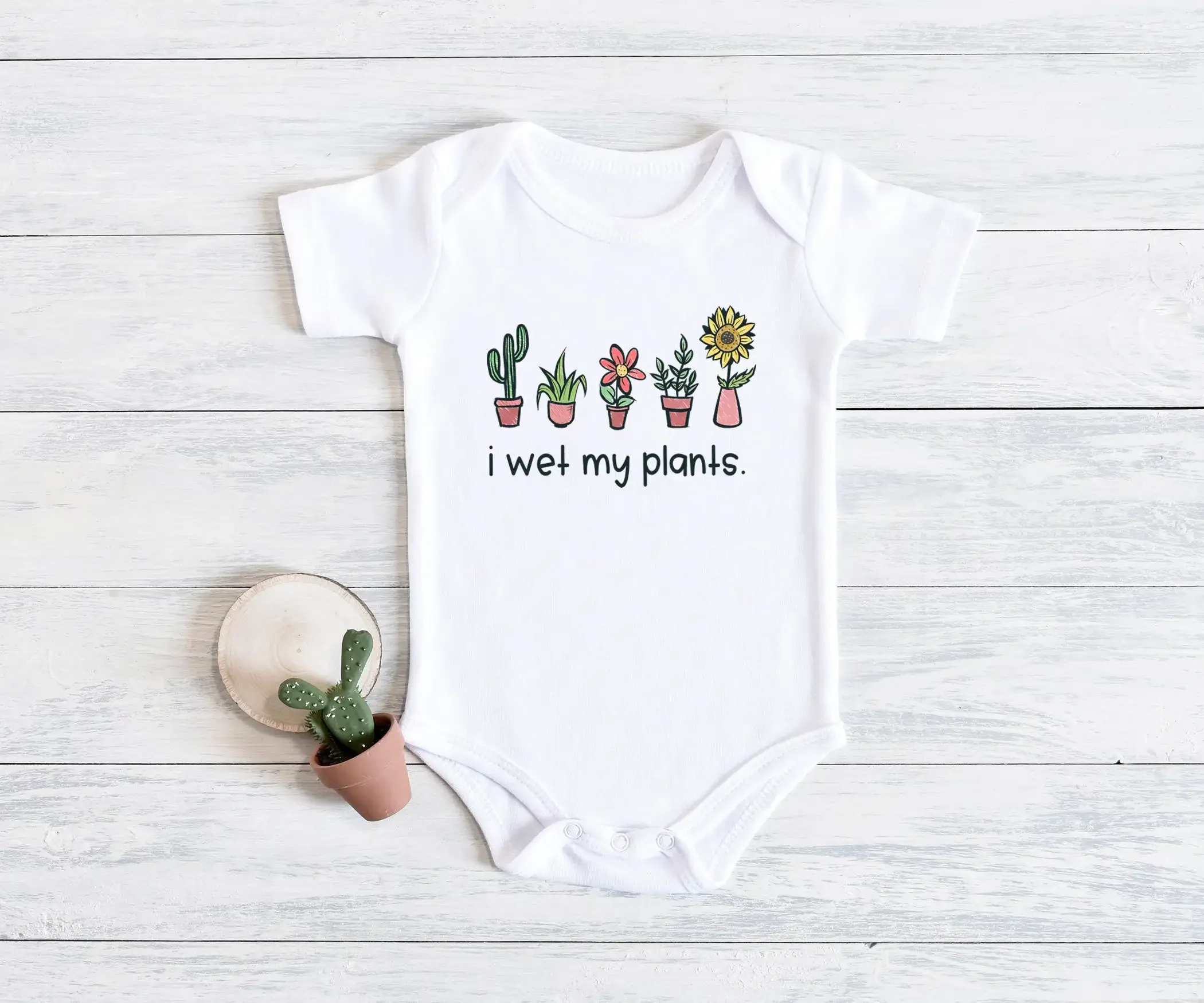 

I Wet My Plants Funny Baby Bodysuit Cute Niece Nephew Baby Shower Gift Unisex Baby Clothes Toddler Summer Jumpsuit
