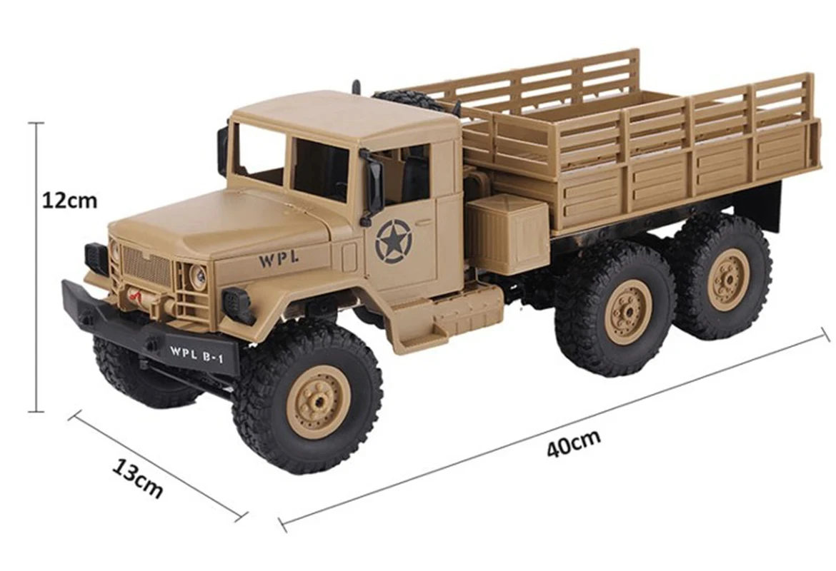 1/16 WPL B16 6-Wheel Drive Remote Control Climbing Car RTR/KIT Version Full Scale Upgradeable Parts Truck Toy 6