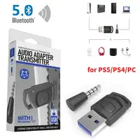 Bluetooth Audio Transmitter Wireless Headphone Adapter Receiver for PS5/PS4 Game Console PC Headset 2 in 1 USB Bluetooth 5.0 1
