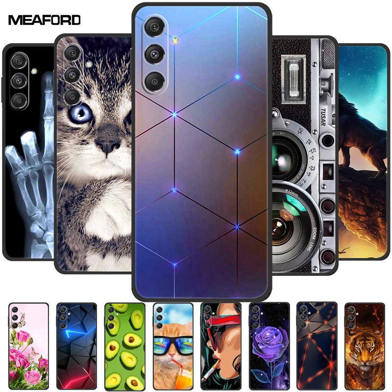 Per Samsung Galaxy A35 5G Custodia Fashion Soft Tpu Silicone Custodie Posteriori Nere Per Samsung A35 5G Cover Per Telefono Galaxya35 6.6 "Coque